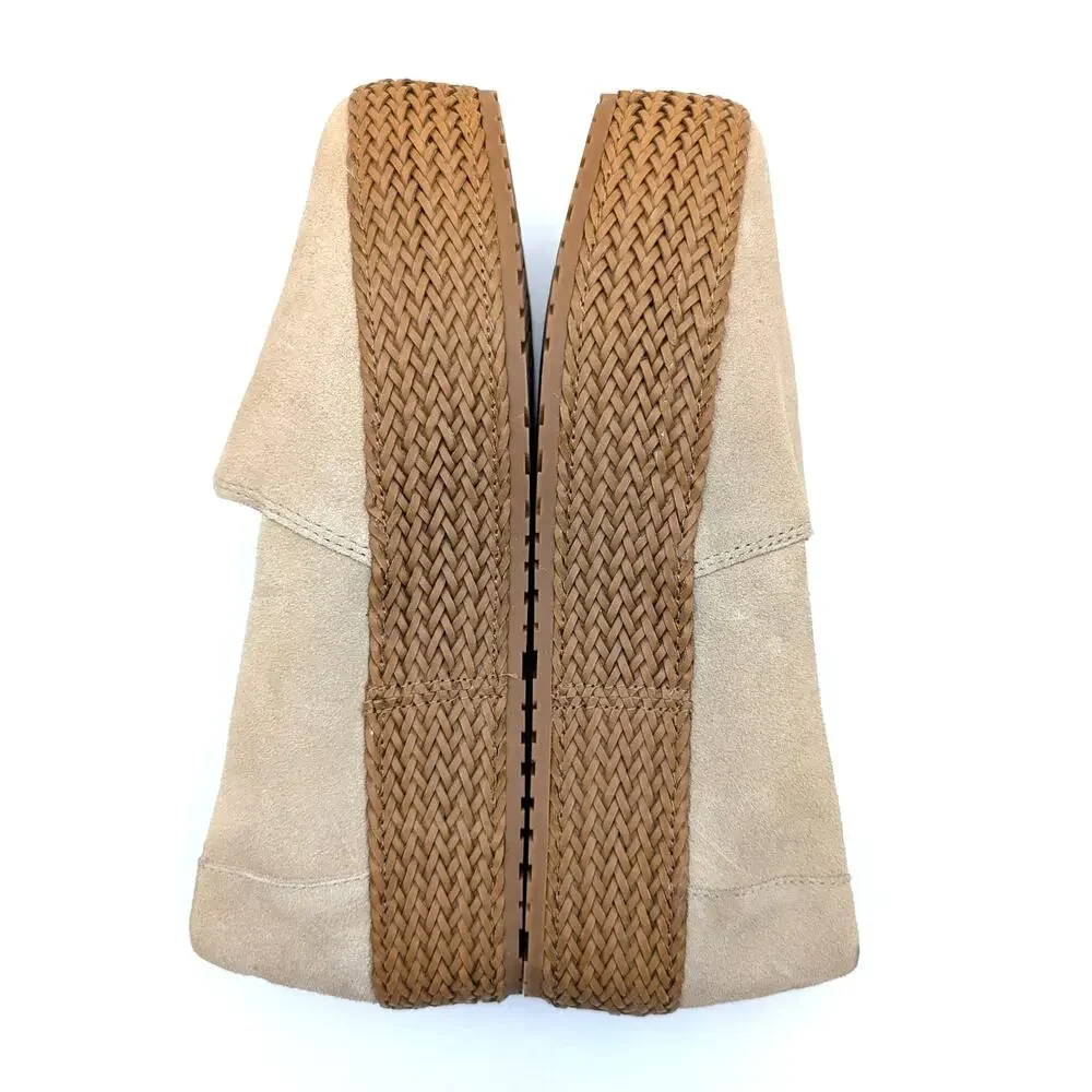 Toms Valencia Platform Espadrille Shoes Women's Oatmeal Size US7.5 EU38